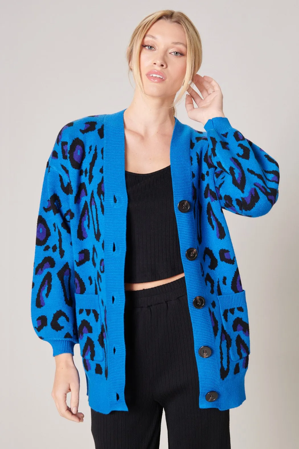 Charmed Blue Leopard Cardigan