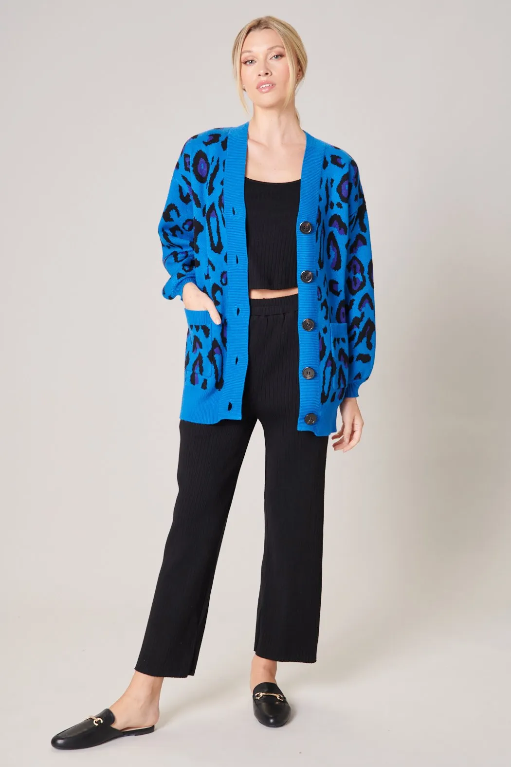 Charmed Blue Leopard Cardigan