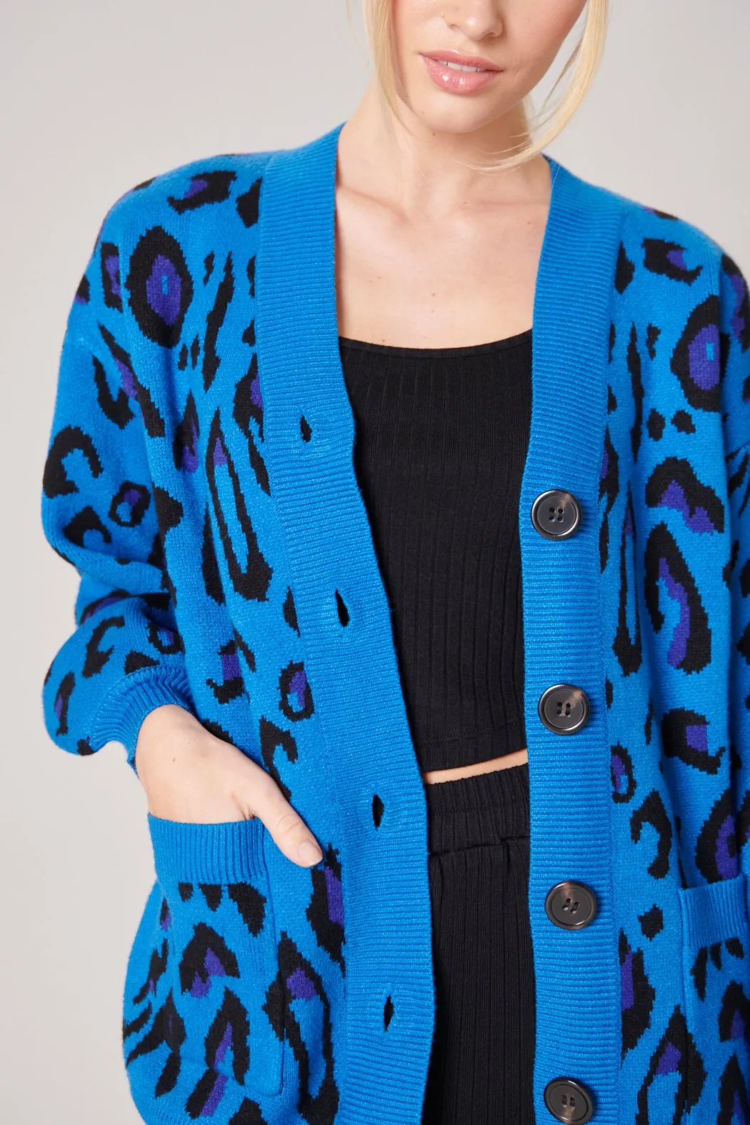 Charmed Blue Leopard Cardigan