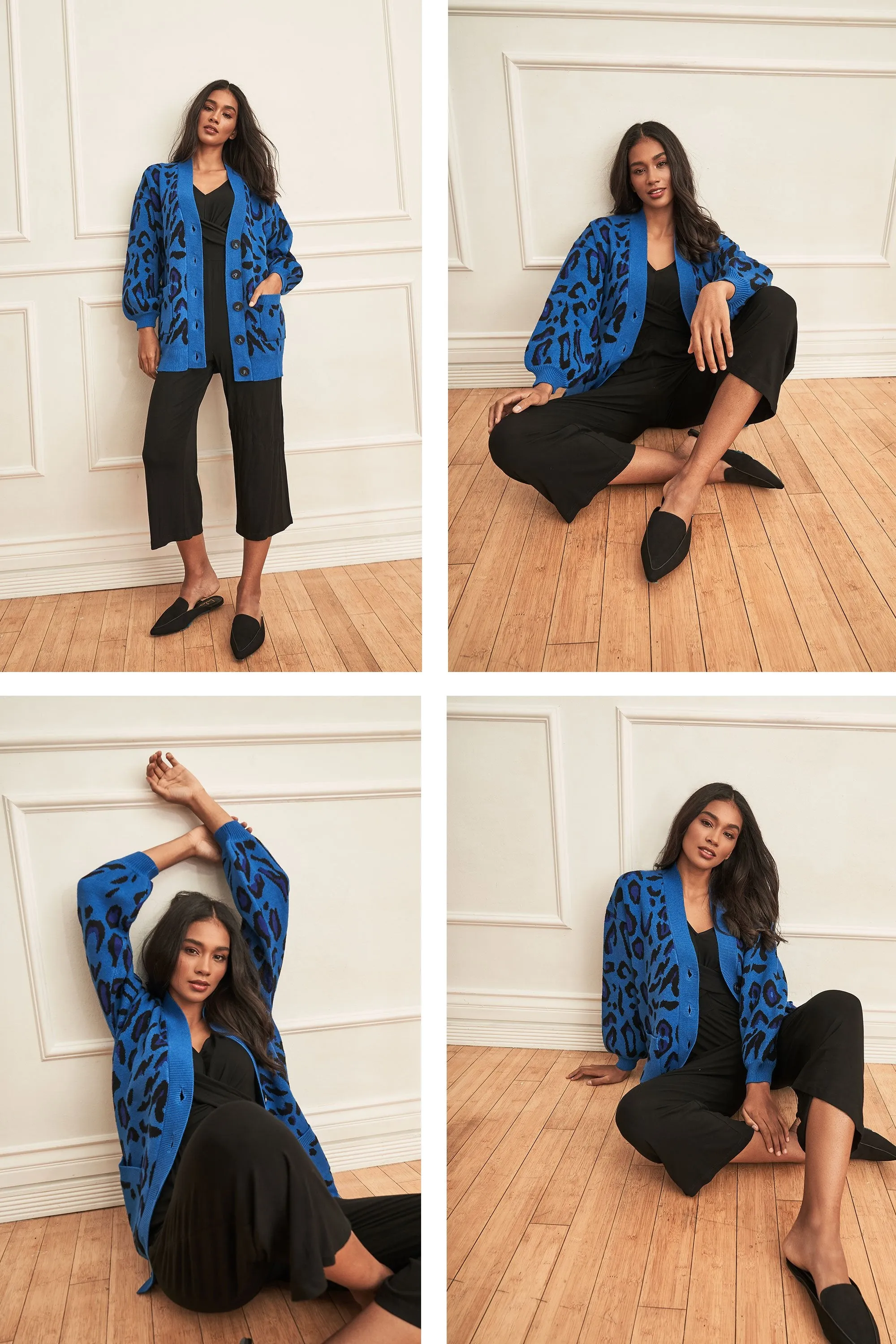 Charmed Blue Leopard Cardigan