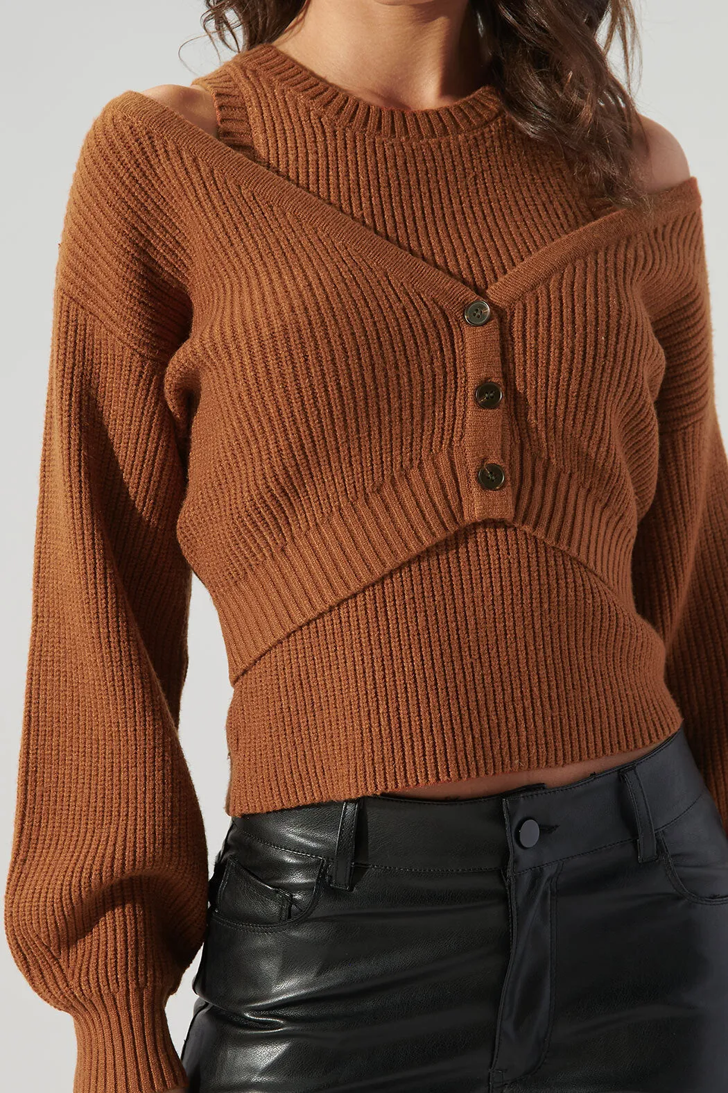 Charter Cropped Ribbed Knit Cardigan