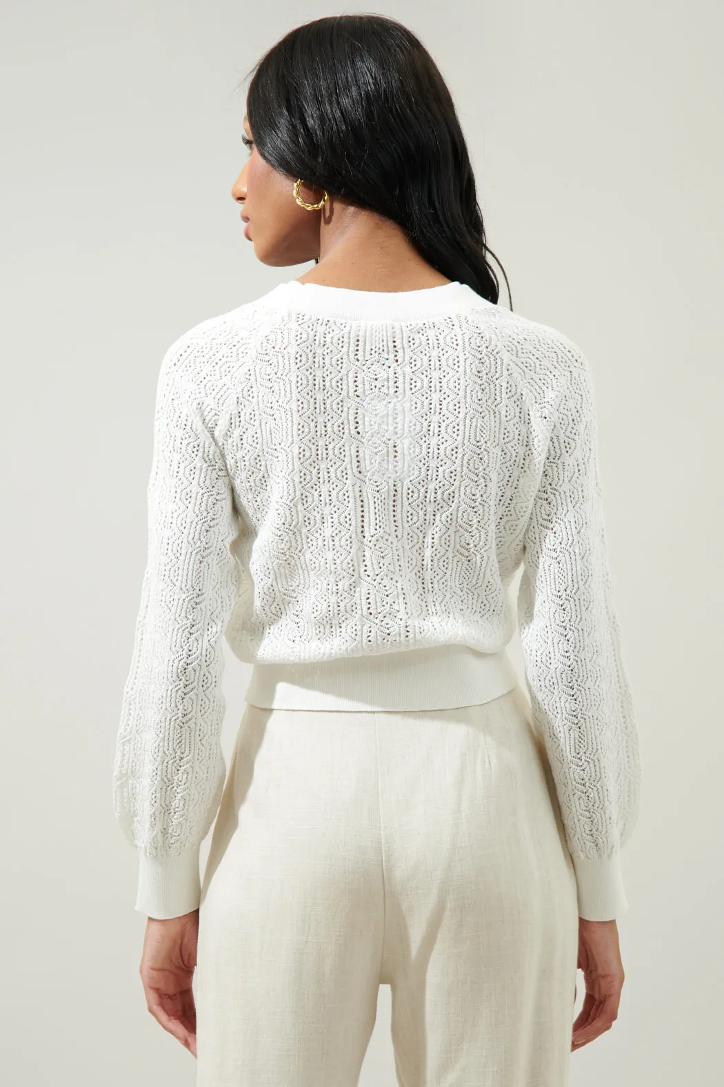 Chasing Waves Pointelle Knit Cardigan