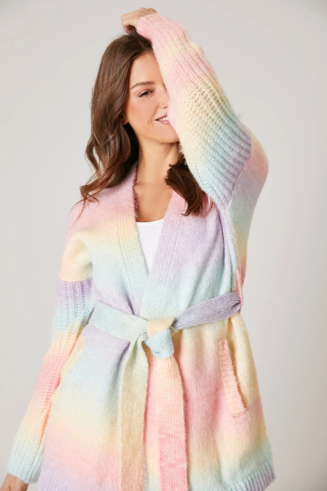 Cielo Rainbow Knit Robe Cardigan