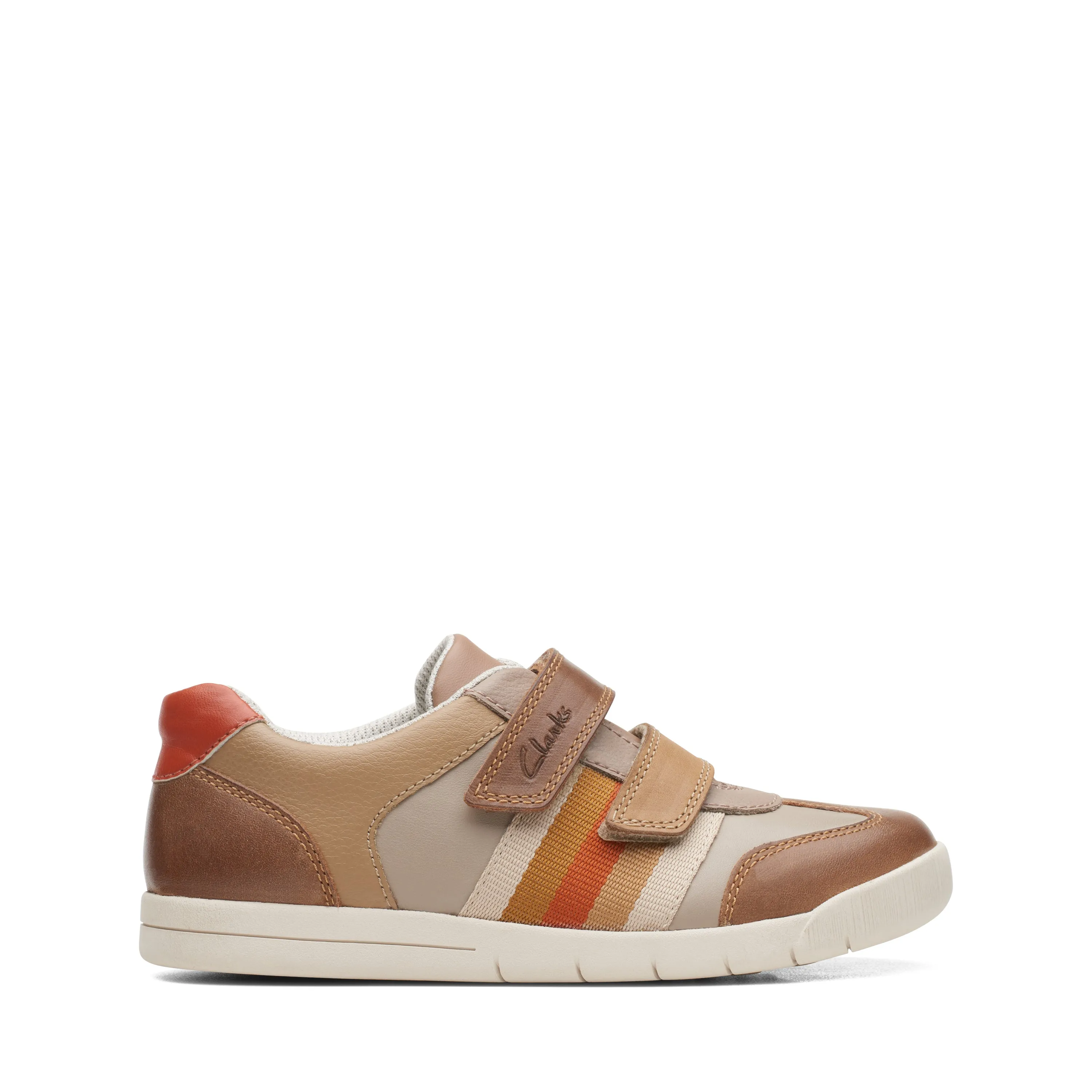 Clarks Den Stripe Shoe - Tan Combi