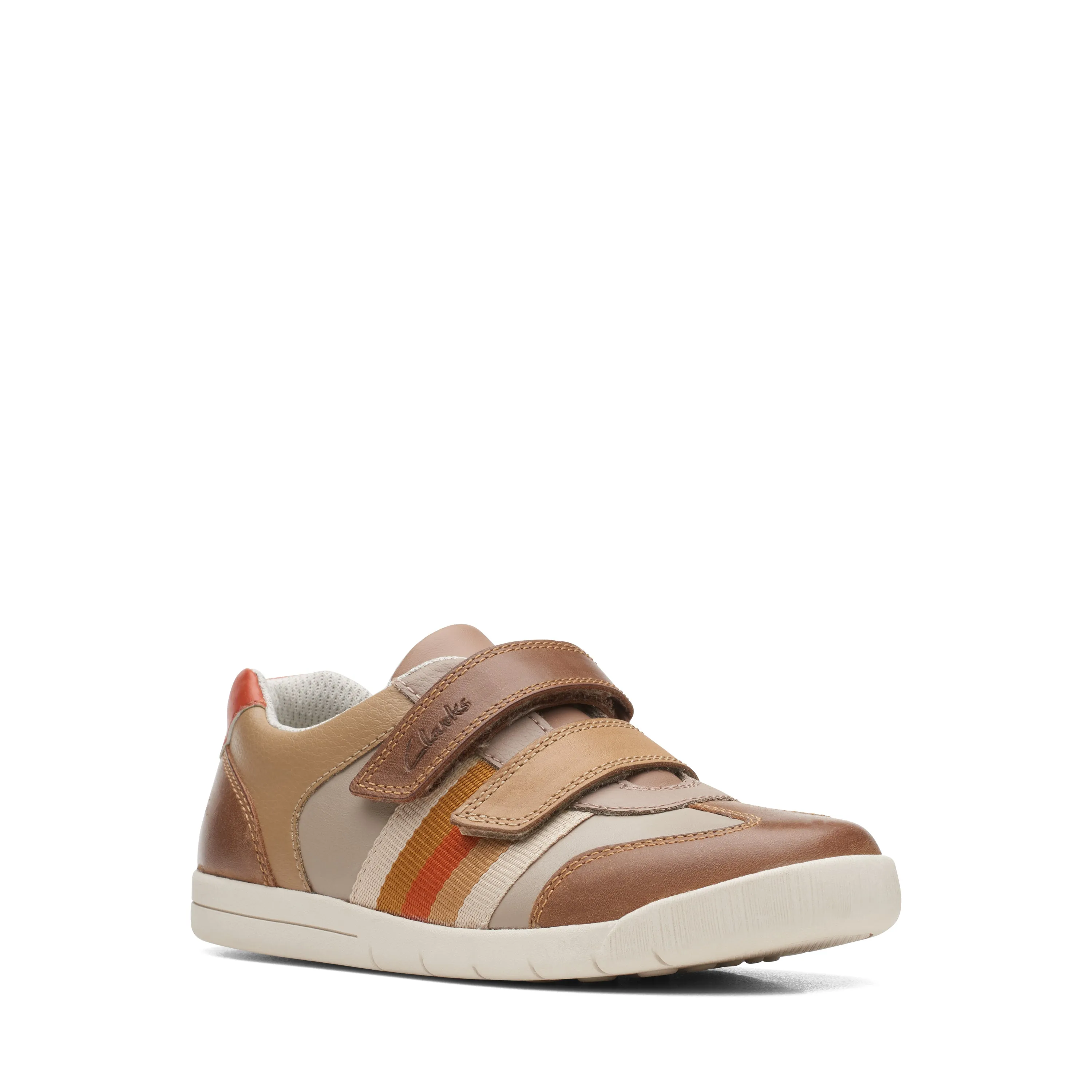 Clarks Den Stripe Shoe - Tan Combi