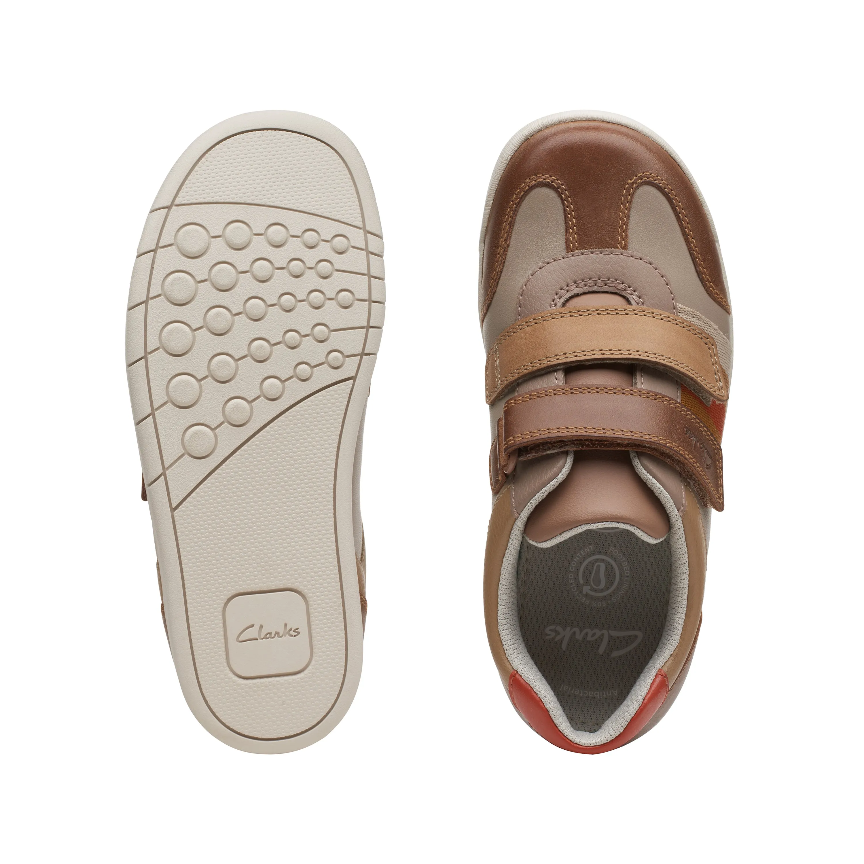 Clarks Den Stripe Shoe - Tan Combi