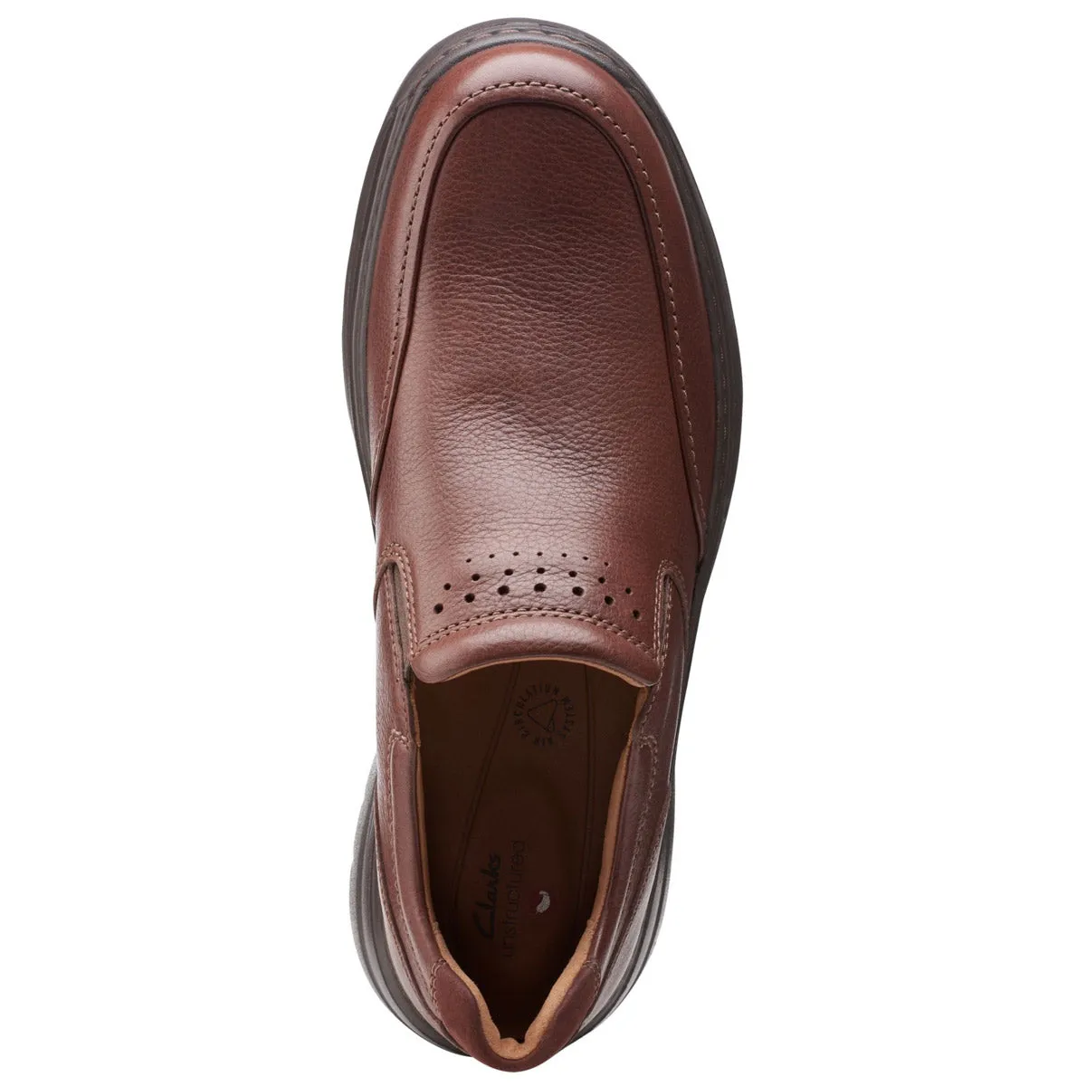 CLARKS UN BRAWLEY STEP SLIP ON MAHOGANY- MENS