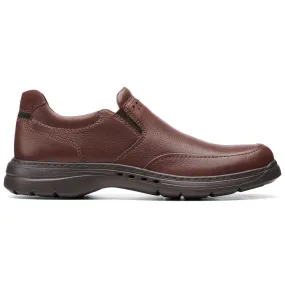 CLARKS UN BRAWLEY STEP SLIP ON MAHOGANY- MENS