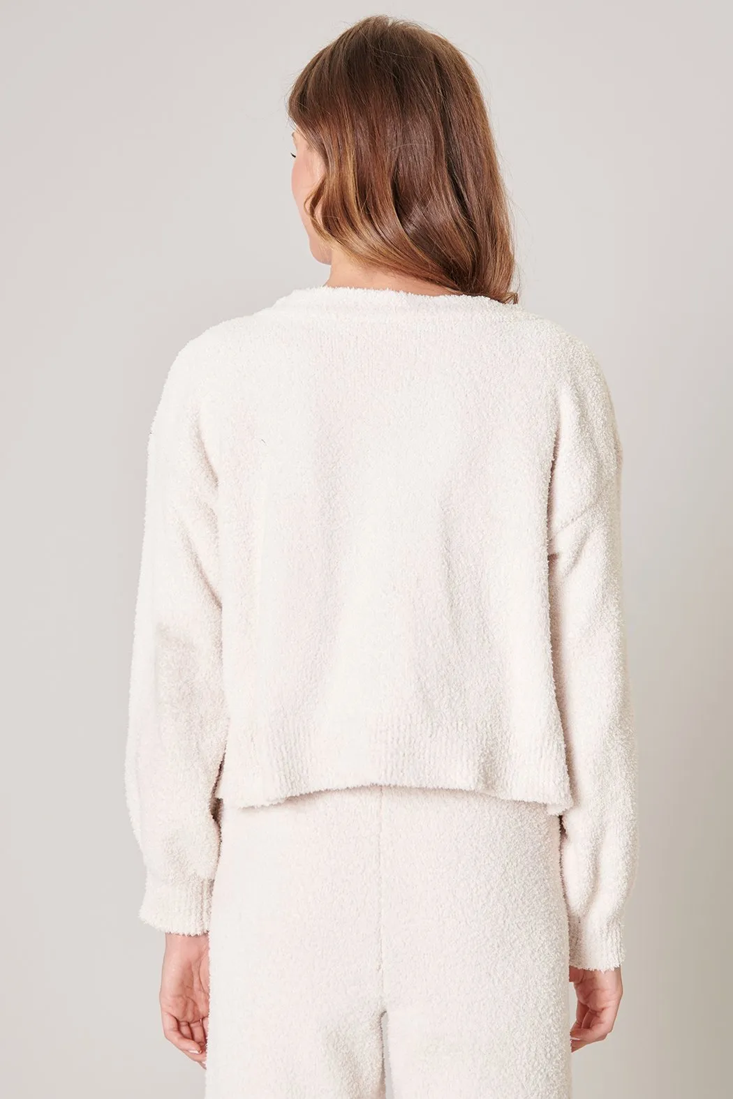 Cloud Nine Fuzzy Button Front Cardigan