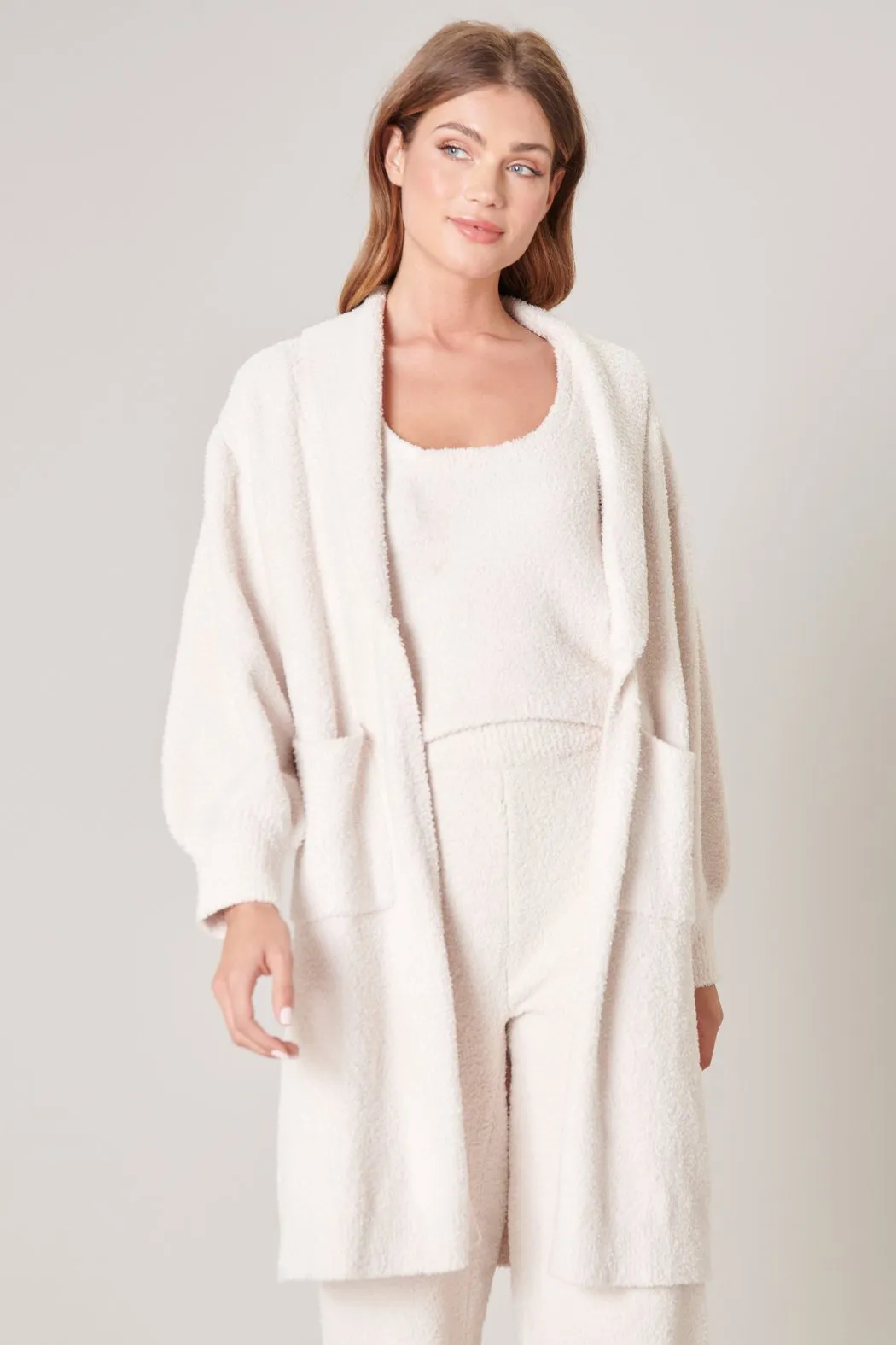 Cloud Nine Fuzzy Shawl Collar Cardigan