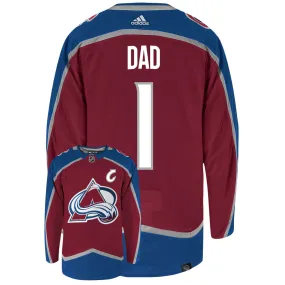 Colorado Avalanche Dad Number One Adidas Primegreen Authentic NHL Hockey Jersey     