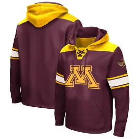 Colosseum Minnesota Golden Gophers Maroon Big & Tall Hockey Lace-Up Pullover Hoodie