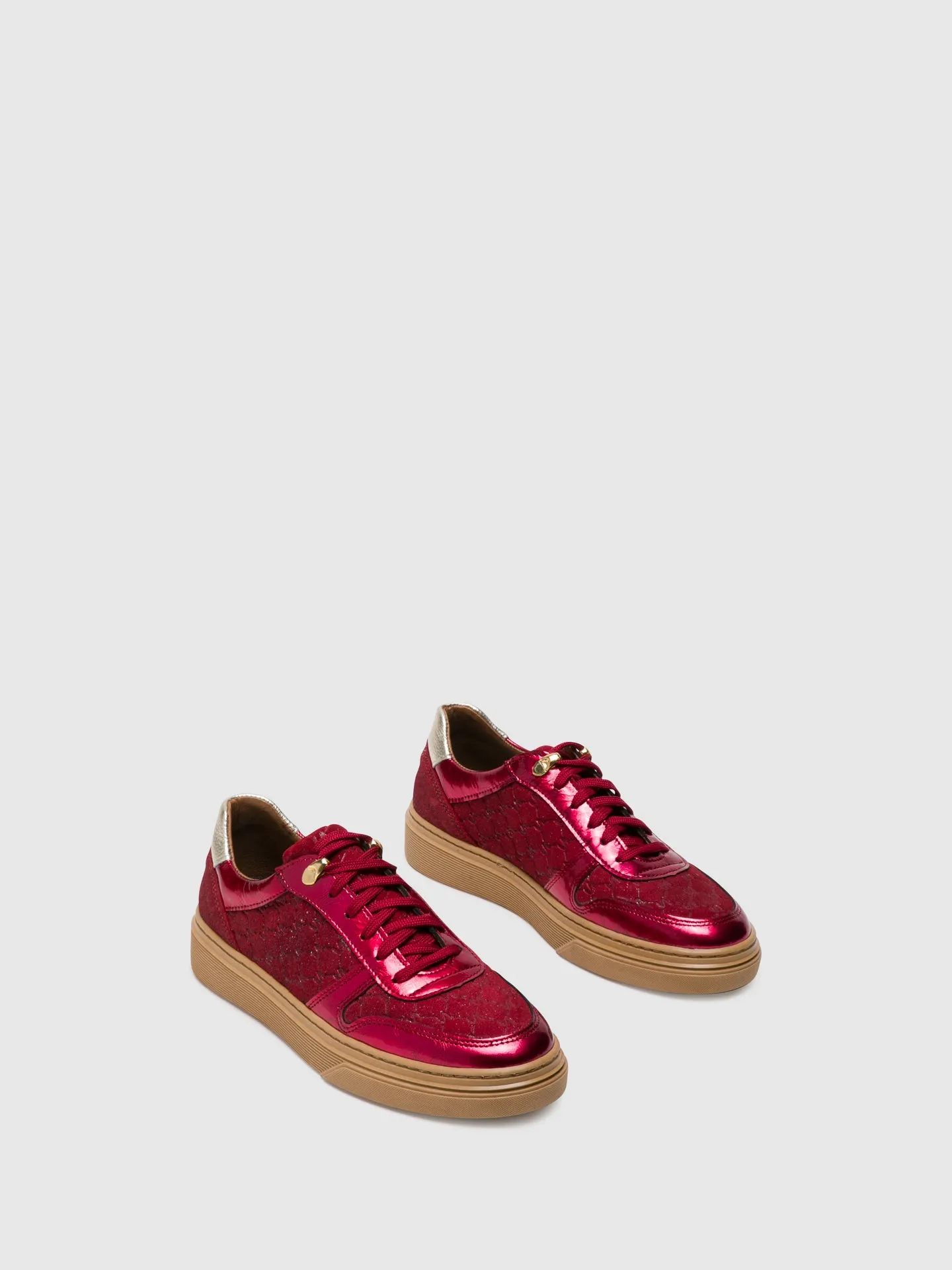 Crimson Lace-up Trainers