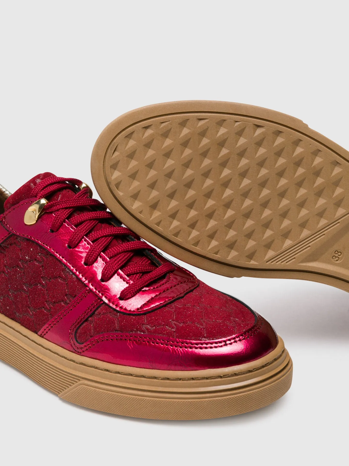 Crimson Lace-up Trainers