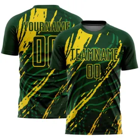 Custom Green Yellow Sublimation Soccer Uniform Jersey