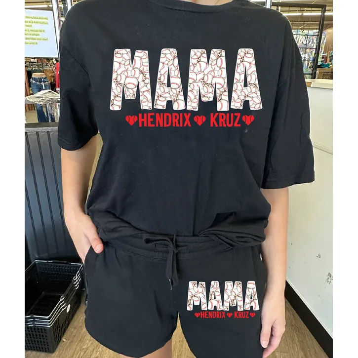 CUSTOM Name Baseball/Softbal/Soccer/ any* SPORTS Set with Sweatshirt or Tee (mama, aunt ect)