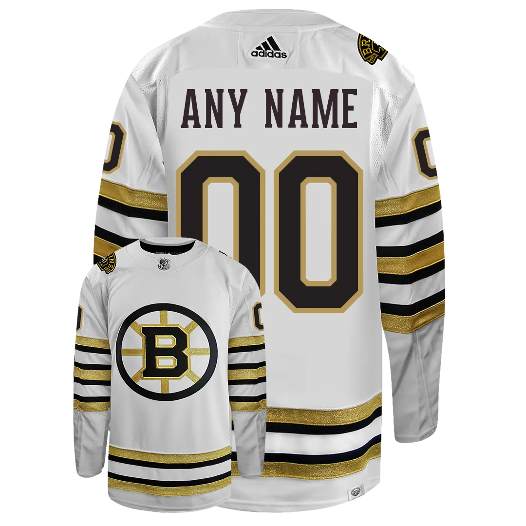 Customizable Boston Bruins Centennial Adidas Primegreen Authentic NHL Hockey Jersey     