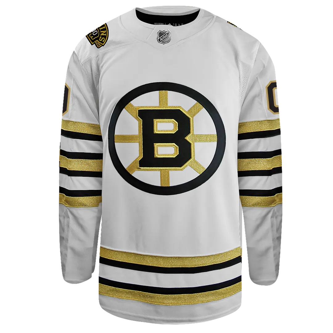 Customizable Boston Bruins Centennial Adidas Primegreen Authentic NHL Hockey Jersey     