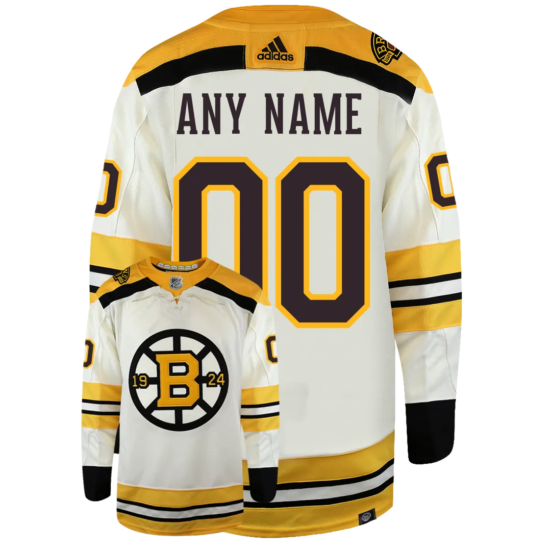 Customizable Boston Bruins Centennial Adidas Primegreen Authentic NHL Hockey Jersey     