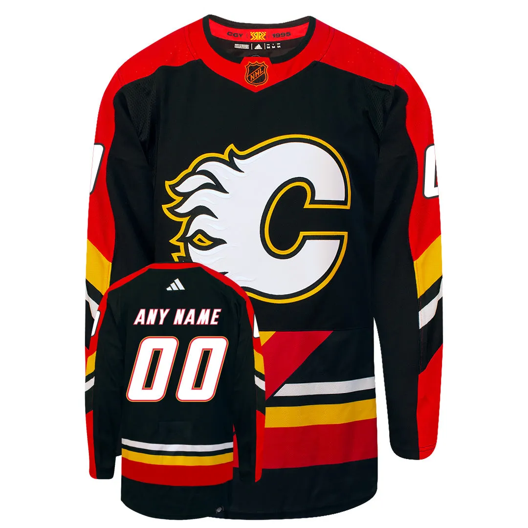 Customizable Calgary Flames Adidas 2022 Primegreen Reverse Retro Authentic NHL Hockey Jersey     