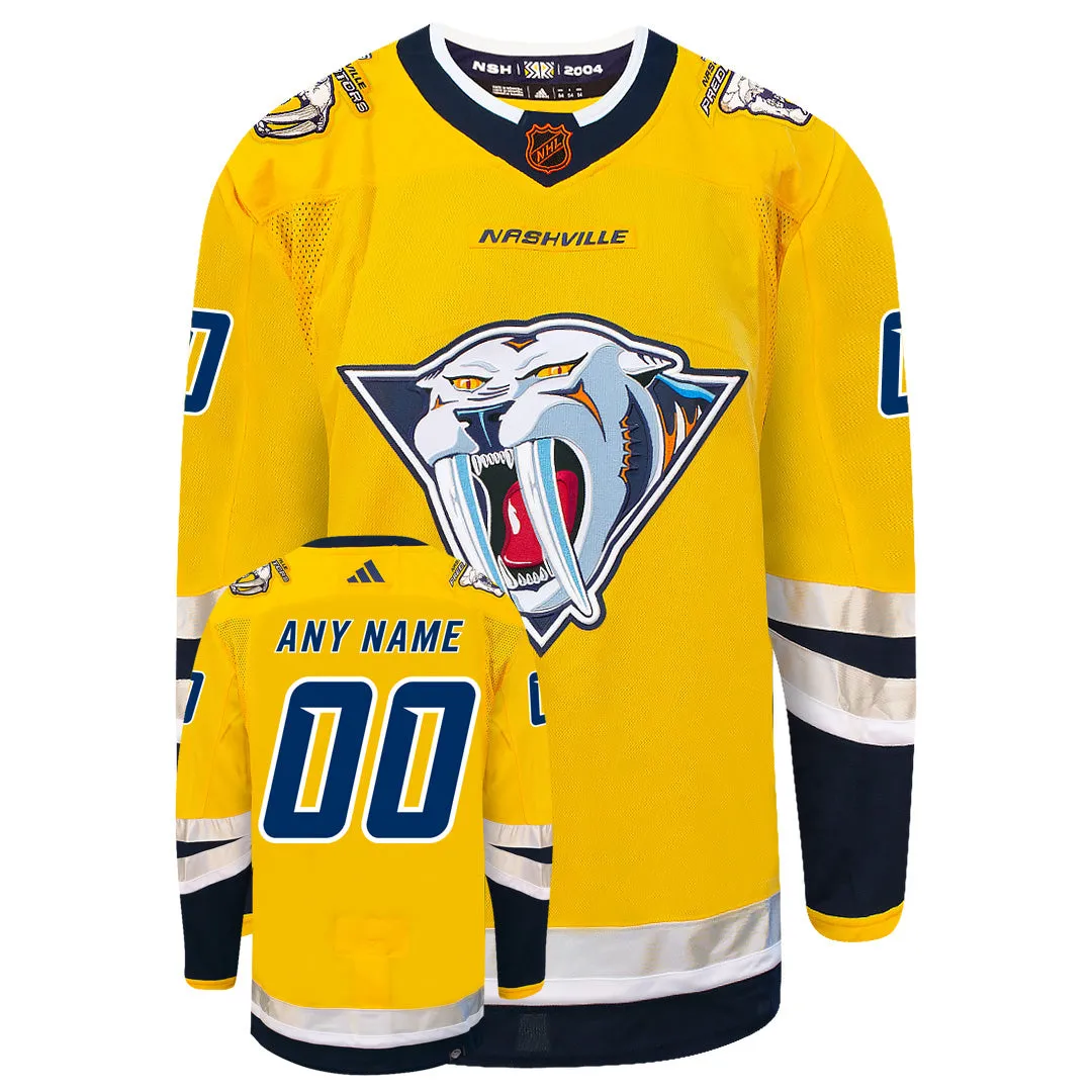 Customizable Nashville Predators Adidas 2022 Primegreen Reverse Retro Authentic NHL Hockey Jersey     