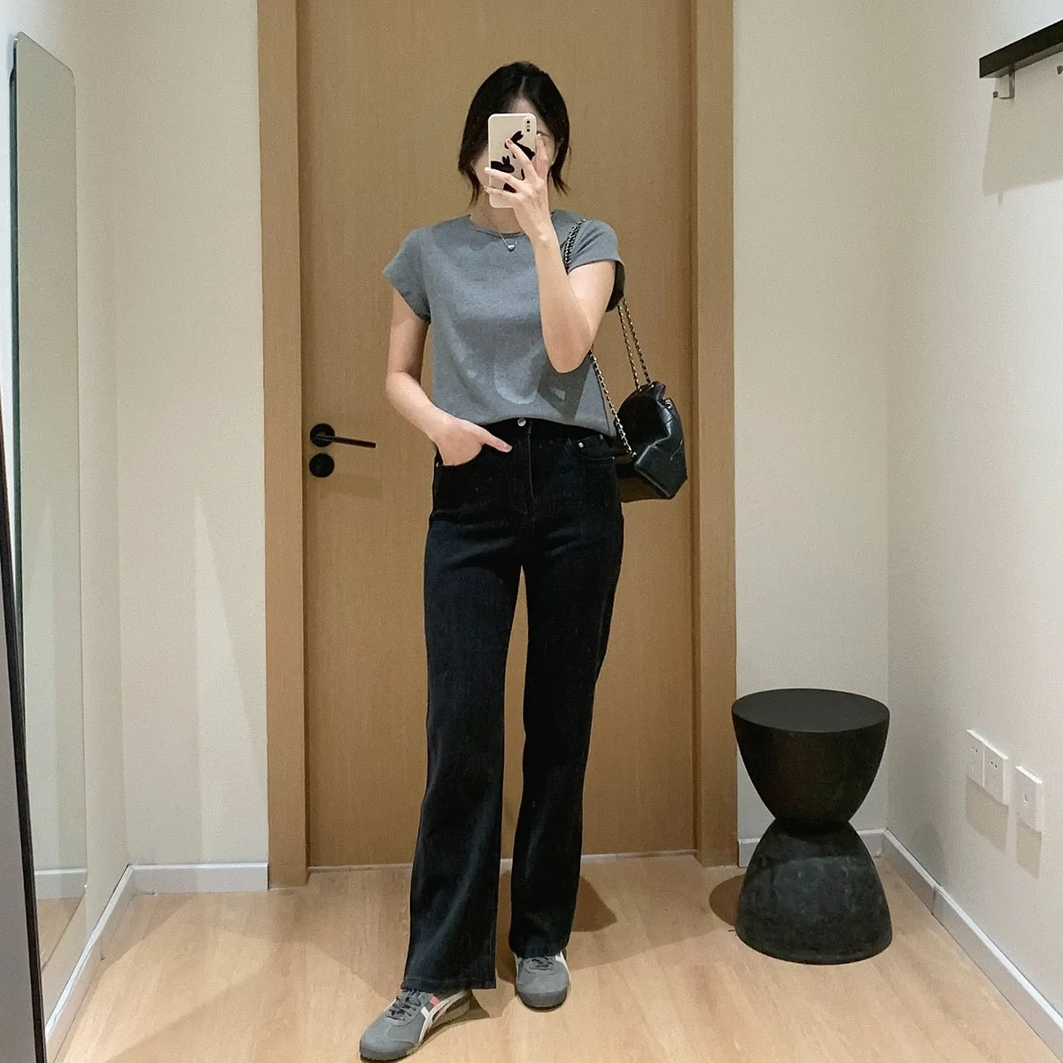 Dading's homemade boutique series! High-waisted tall and slim straight-leg jeans for women in spring and autumn, versatile drape