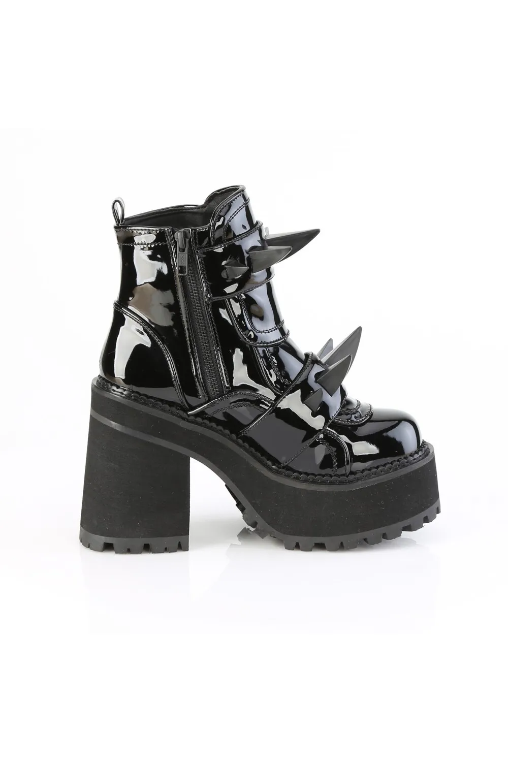 Demonia Cult - ASSAULT-72 platform ankle boot vinyl | Dark Ages