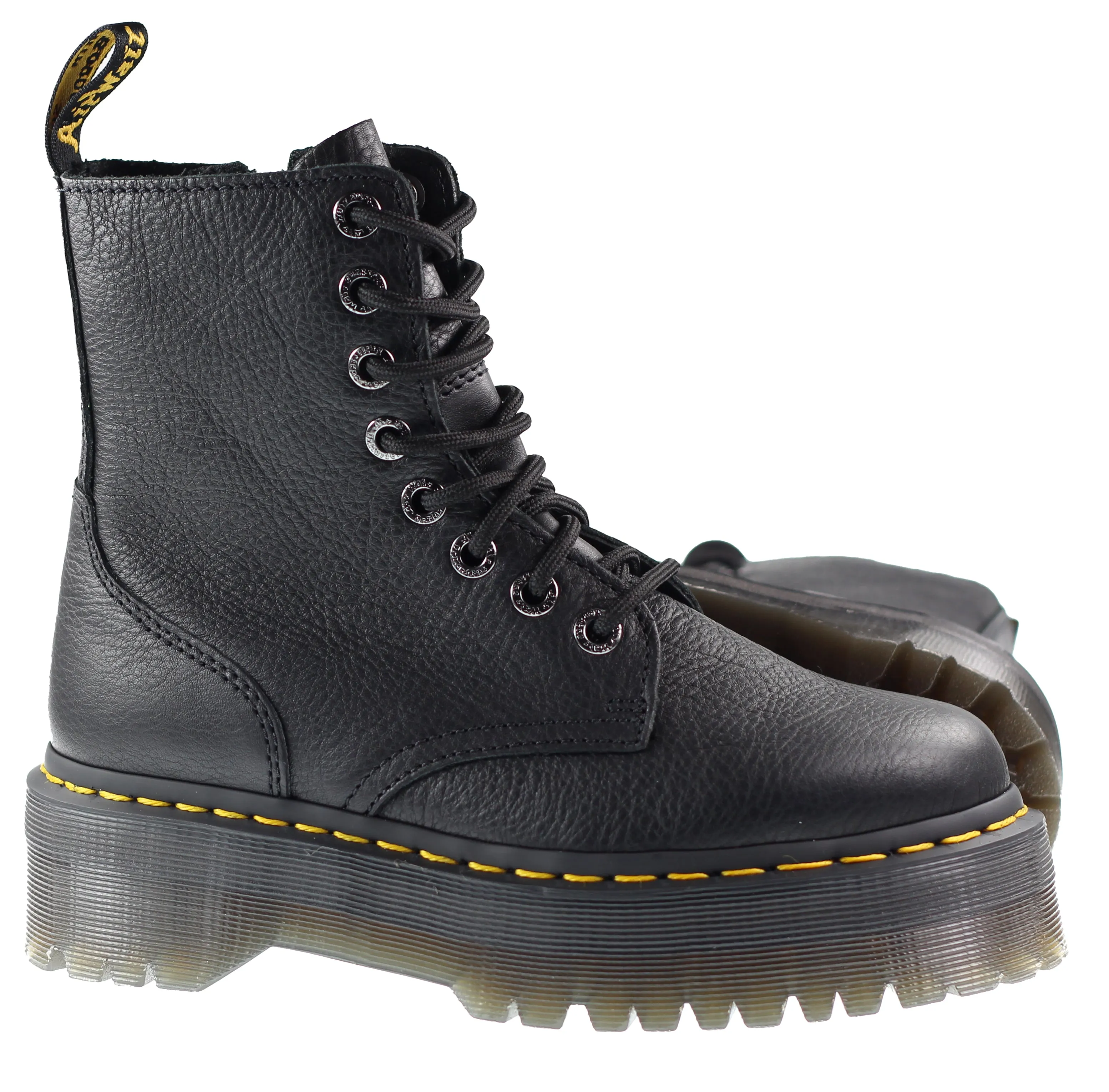 Dr Martens Womens Jadon III Pisa Leather Platform Boot Black