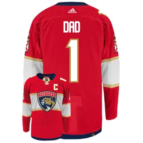 Florida Panthers Dad Number One Adidas Primegreen Authentic NHL Hockey Jersey     