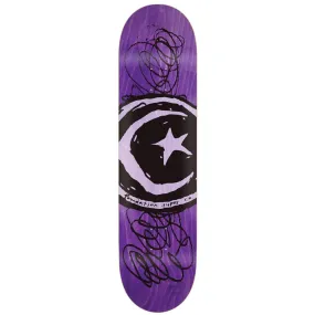 Foundation Skateboards Star & Moon Scribble Skateboard Deck  multiple stains 8.38