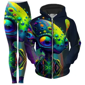 Friendly Visitors Zip-Up Hoodie and Leggings Combo