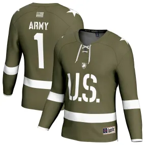 GameDay Greats #1 Army Black Knights Olive Hockey Fashion Jersey