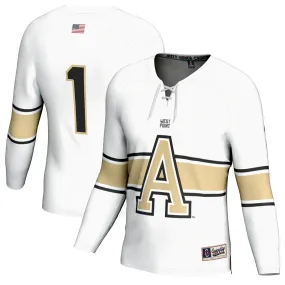 GameDay Greats #1 Army Black Knights White Hockey Fashion Jersey