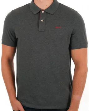 Gant Contrast Collar Polo Grey Melange