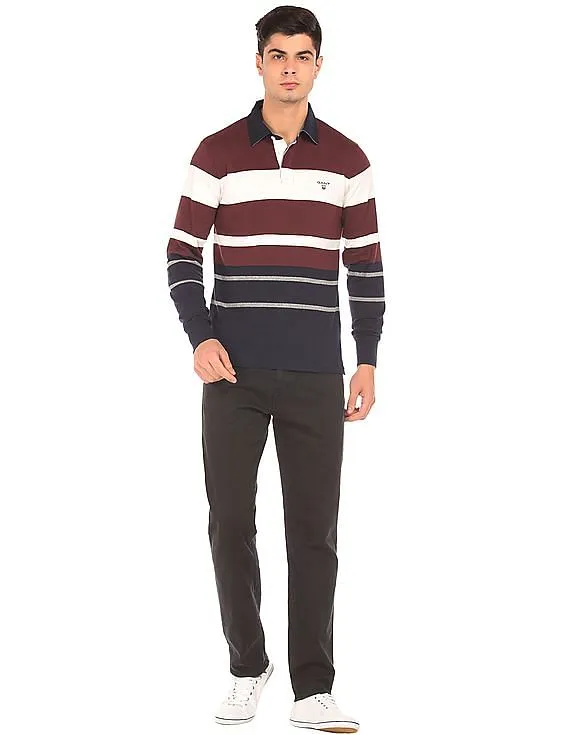 Gant Striped Long Sleeve Polo Shirt