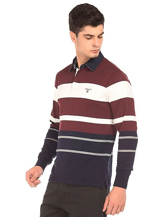 Gant Striped Long Sleeve Polo Shirt