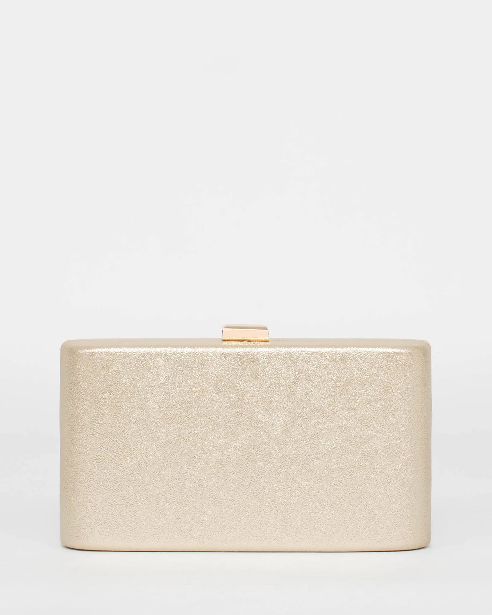 Gold Annalise Curved Clutch Bag