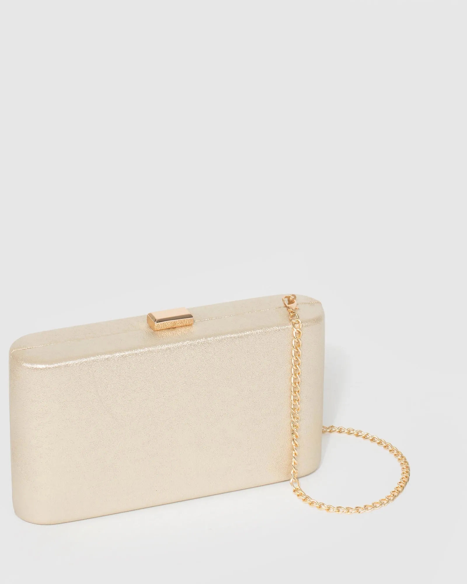 Gold Annalise Curved Clutch Bag