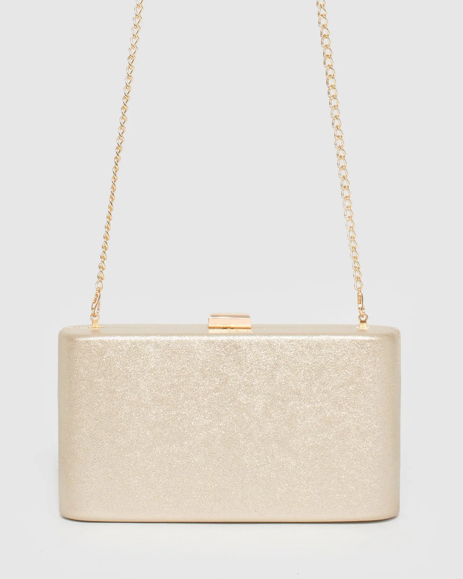 Gold Annalise Curved Clutch Bag