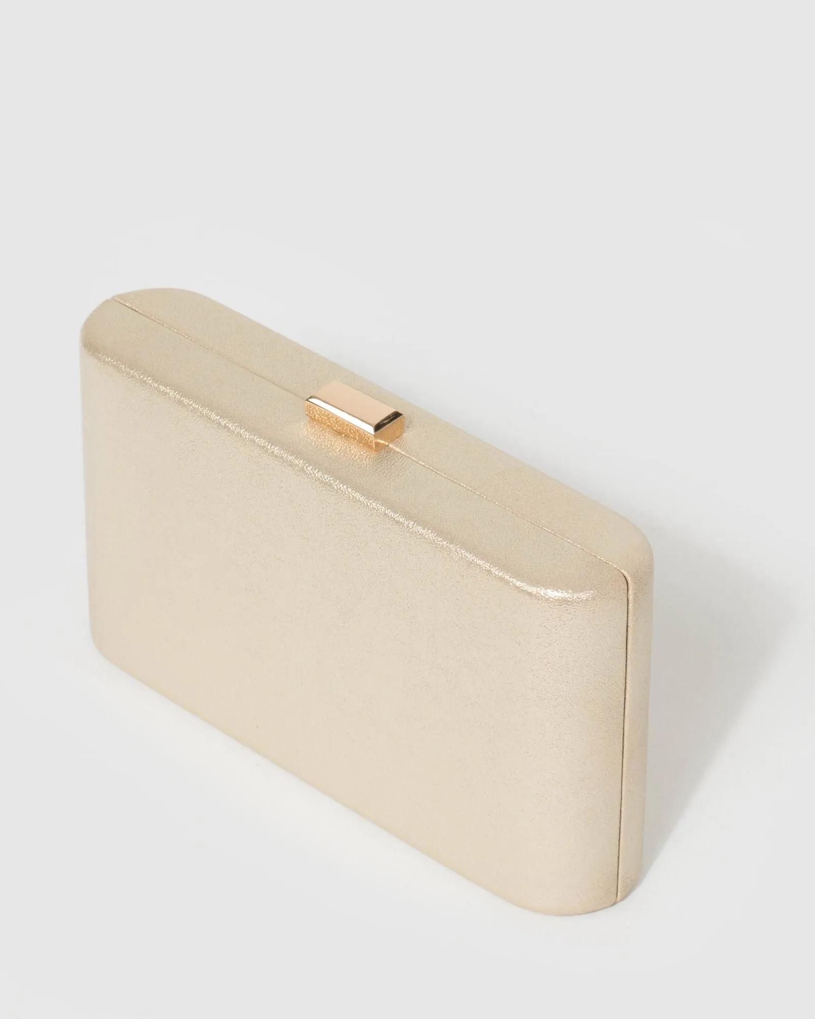 Gold Annalise Curved Clutch Bag