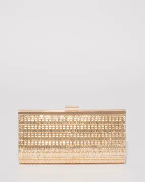 Gold Embellished Liza Sparkle Clutch Bag