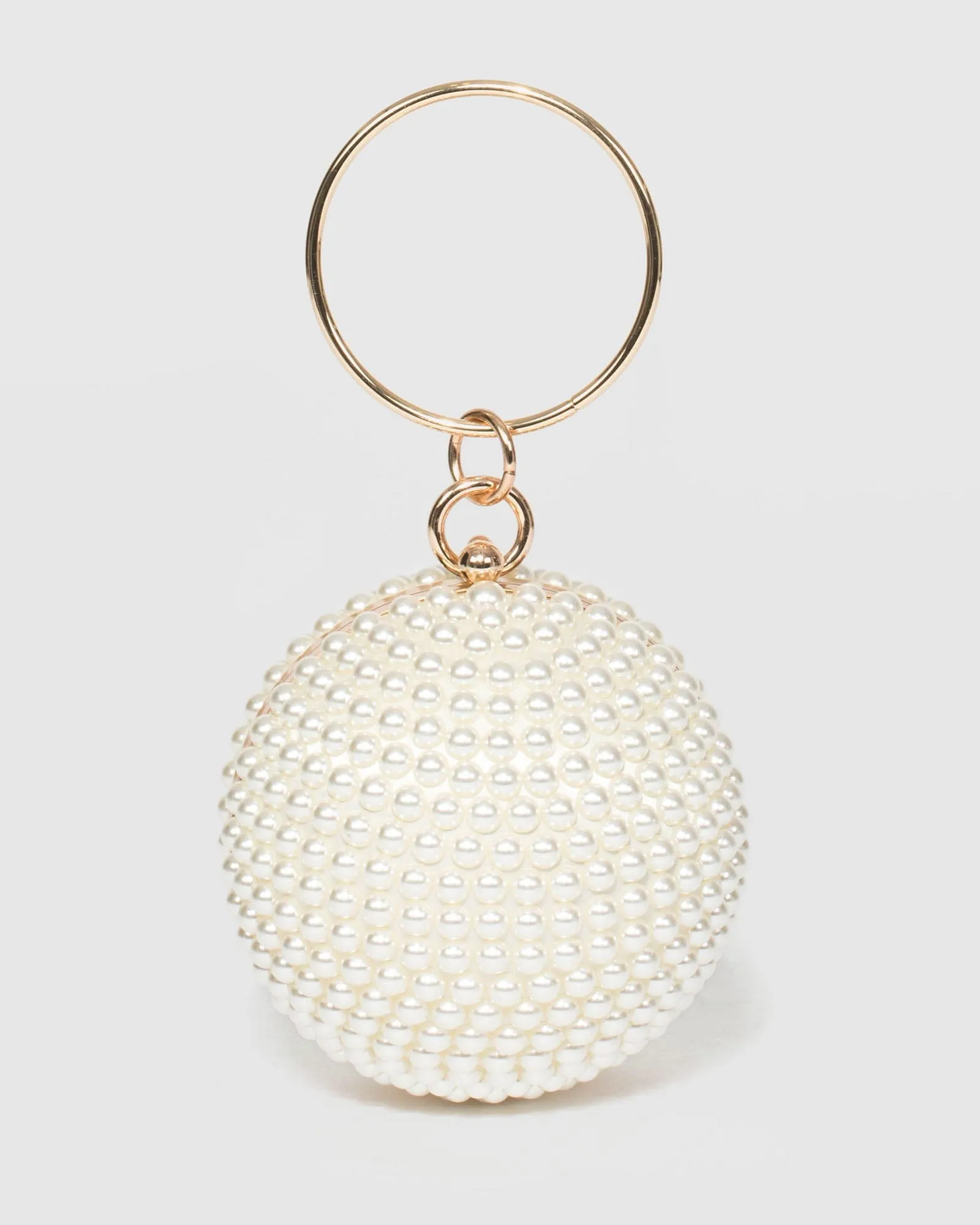 Gold Miley Pearl Round Clutch Bag