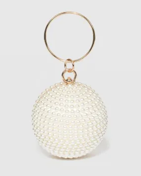 Gold Miley Pearl Round Clutch Bag