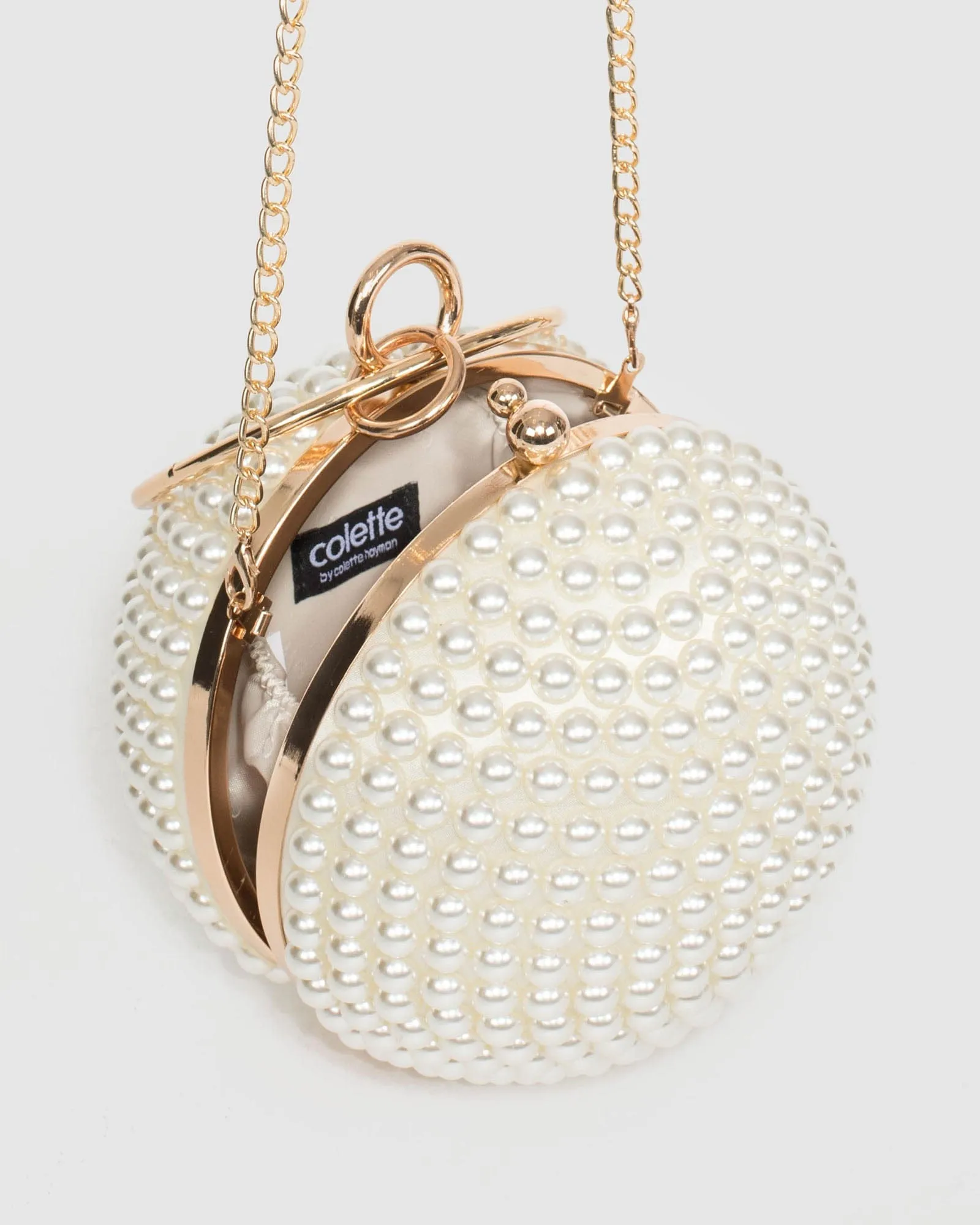 Gold Miley Pearl Round Clutch Bag