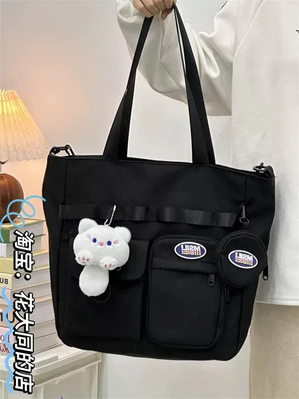 Good-looking Korean style large-capacity junior high school student crossbody bag for girls to go to school and remedial lessons