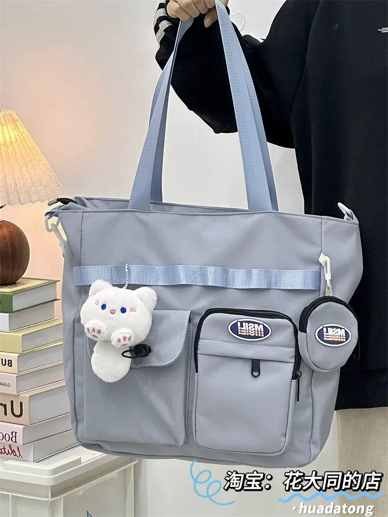 Good-looking Korean style large-capacity junior high school student crossbody bag for girls to go to school and remedial lessons