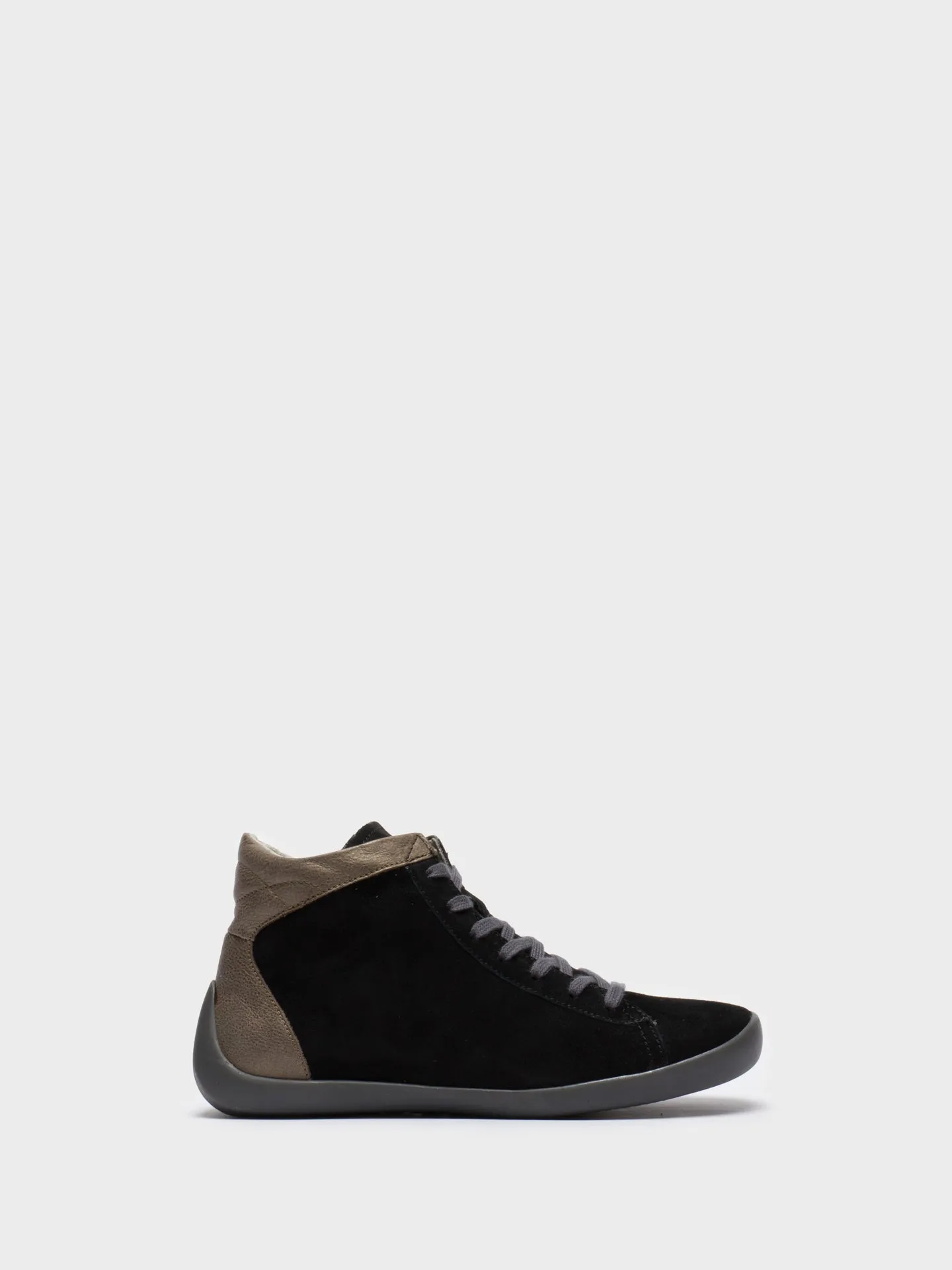 Gray Black Hi-Top Trainers