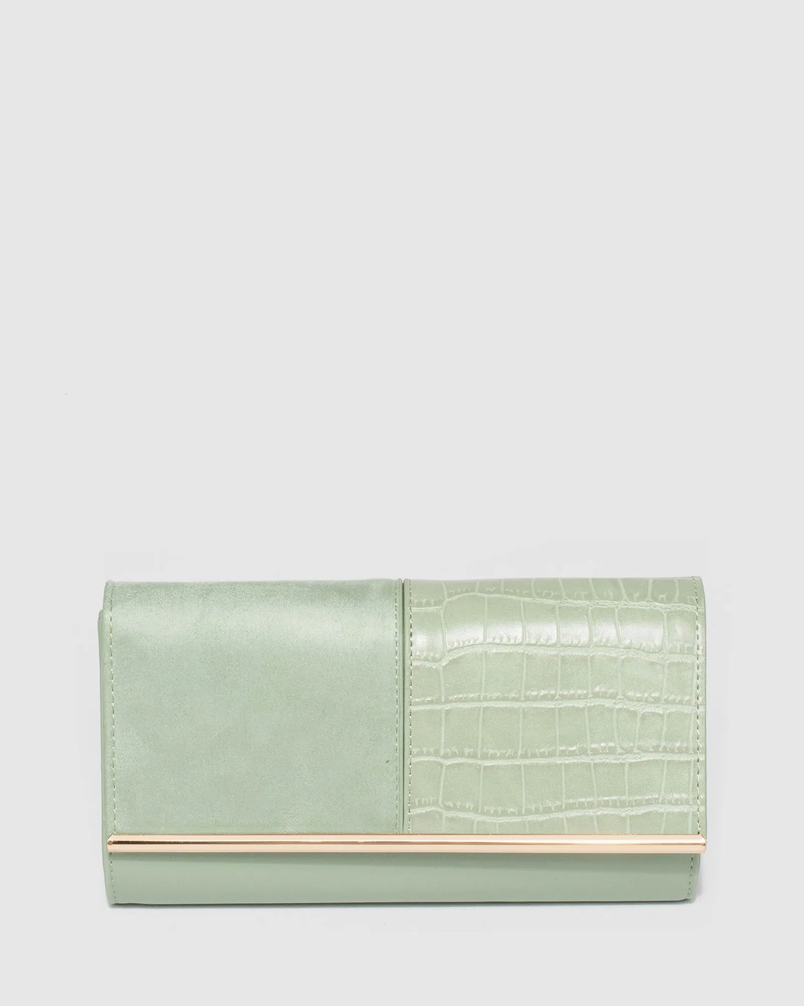 Green Vevay Panel Clutch Bag