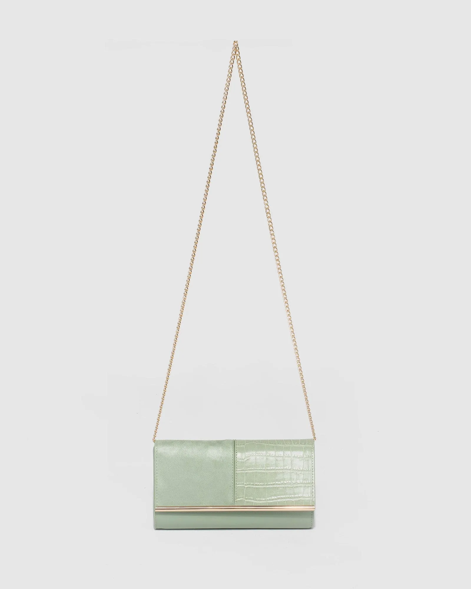 Green Vevay Panel Clutch Bag