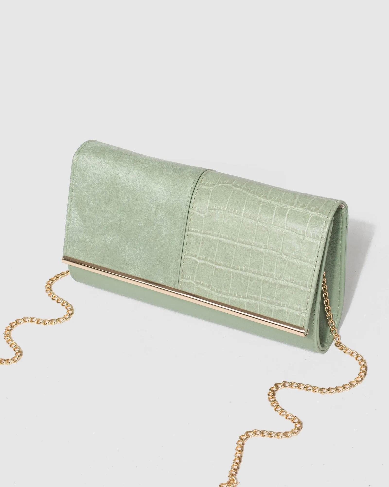 Green Vevay Panel Clutch Bag